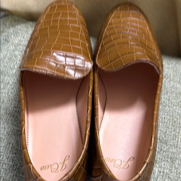 J. Crew size 10 croc embossed Italian leather smoking loafers - Picture 9 of 9